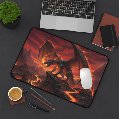 Dragunity Mat Fiery Dragon Game Mat | Fantasy Desk Mat | Dragon Mouse Pad | DnD Table ...