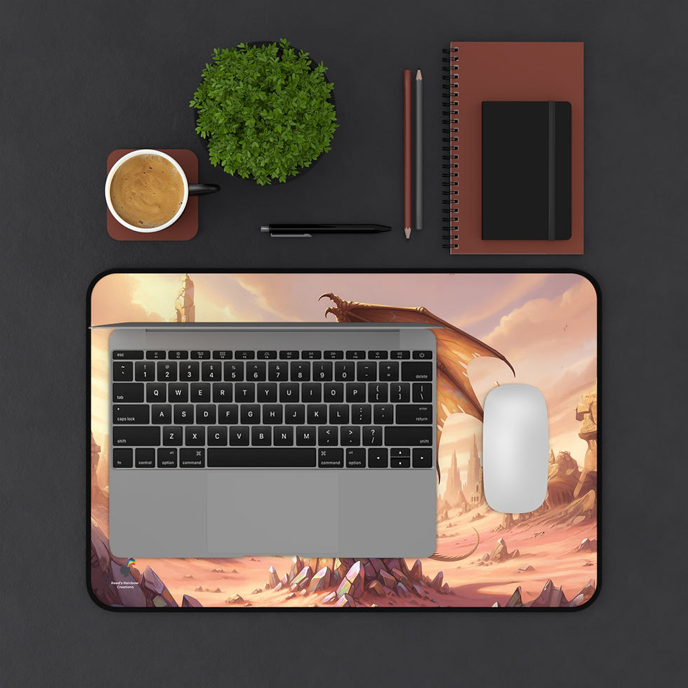 Thumbnail: Golden Dragon Game Mat | Jewel Dragon Desk Mat | Fantasy Mouse Pad