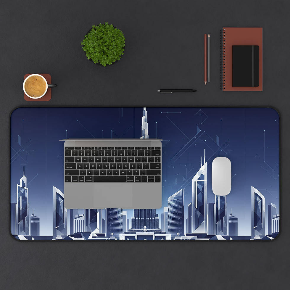 Thumbnail: Futuristic Cityscape Desk Mat | Skyline Mousepad Office Pad