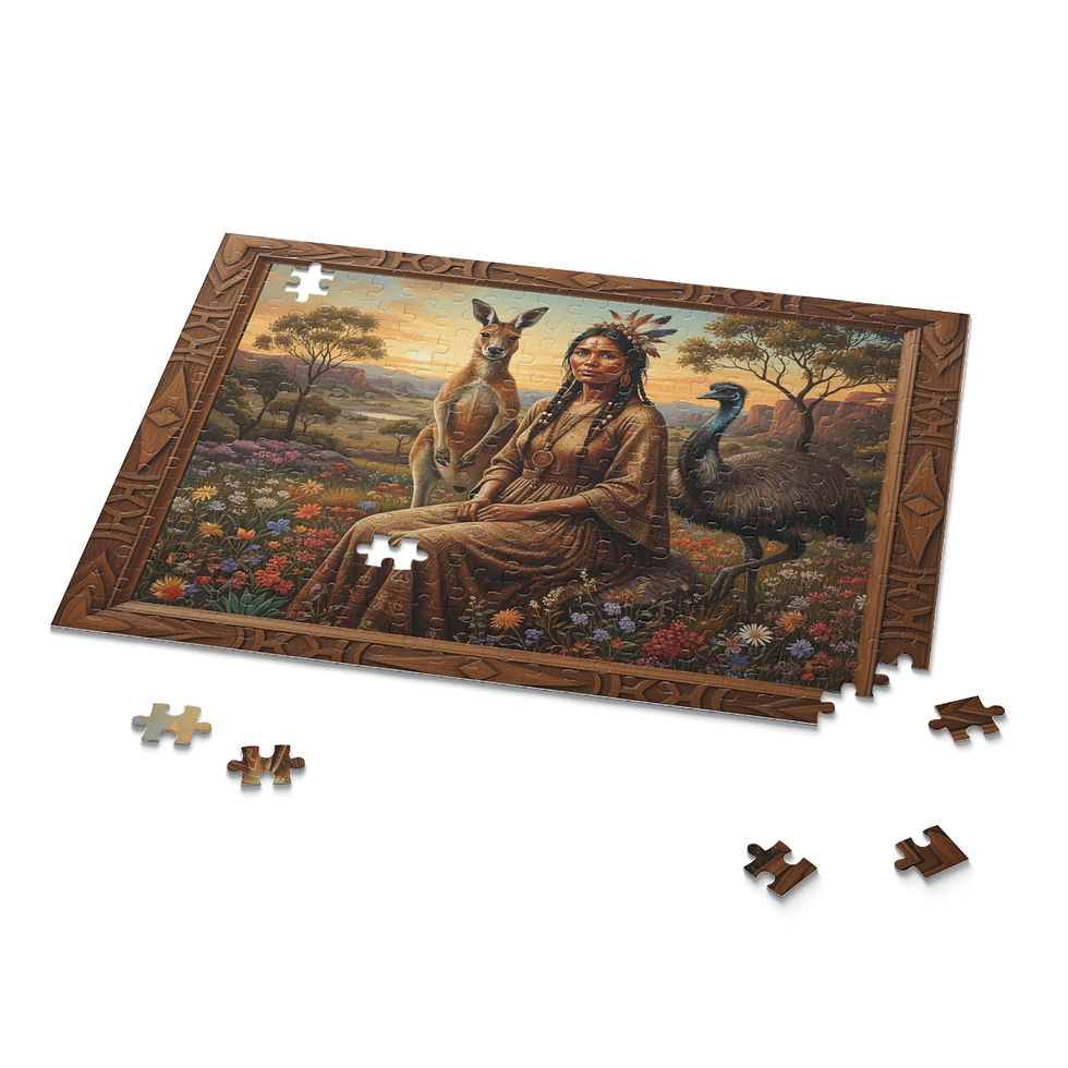 Thumbnail: Indigenous Heritage Puzzle – Aboriginal Woman Artwork Jigsaw for Adults & Kids