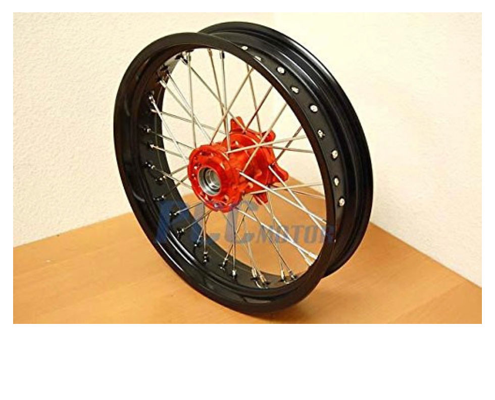 KTM 690 FRONT/REAR 17"/17" SUPERMOTO WHEELS SET CUSH HUB DRIVE ORANGE