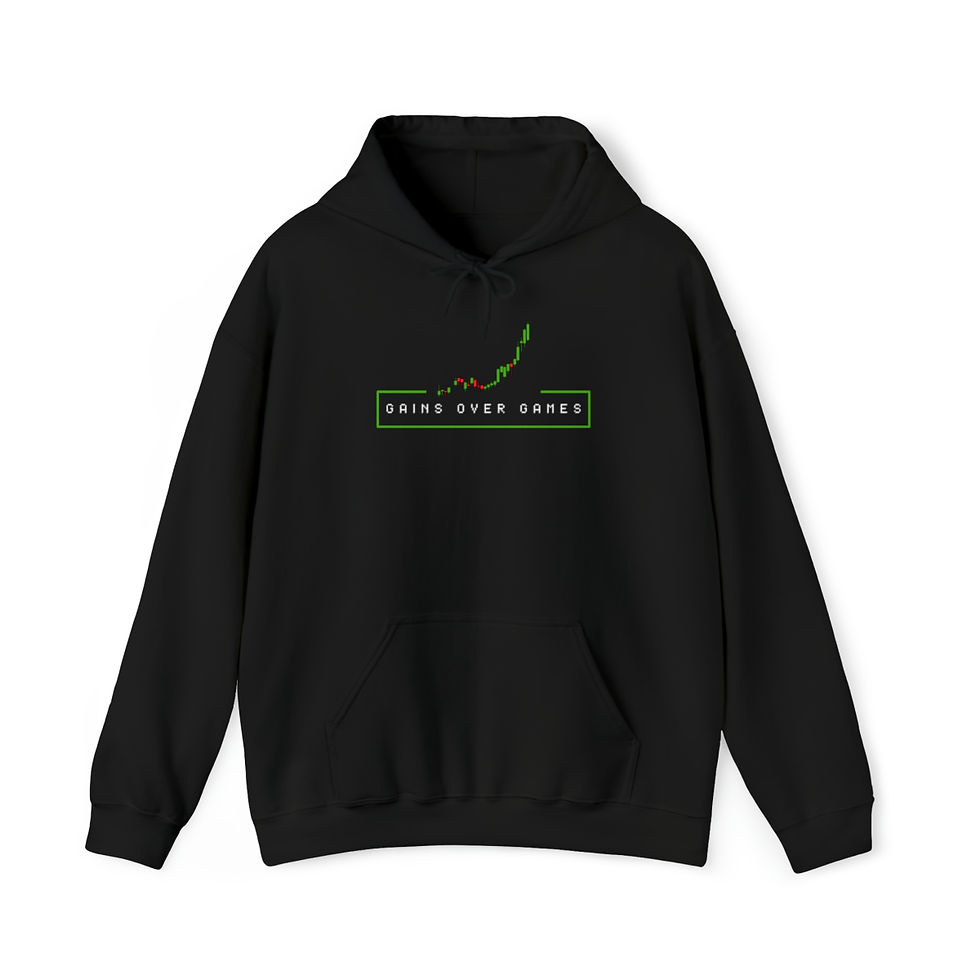 Thumbnail: GAINS OVER GAMES UNISEX HEAVY BLEND™ HOODED SWEATSHIRT