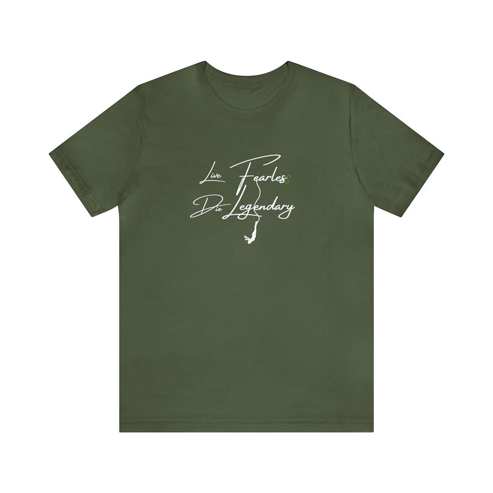 Thumbnail: LIVE FEARLESS DIE LEGENDARY UNISEX JERSEY SHORT SLEEVE TEE