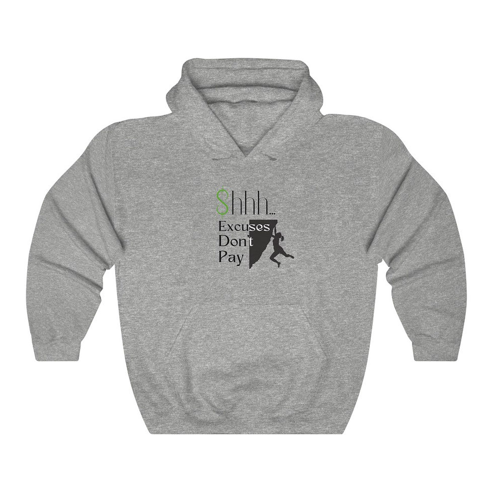 Thumbnail: SHHH EXCUSES DON'T PAY UNISEX HEAVY BLEND™ HOODED SWEATSHIRT