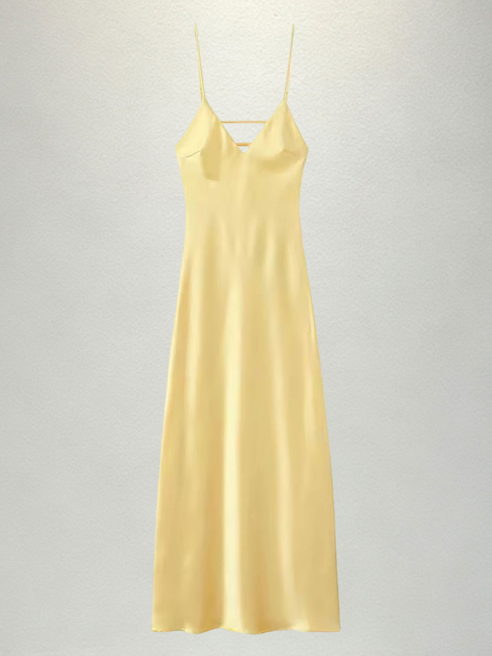 Thumbnail: New French-style summer fresh satin slip dress with delicate spaghetti straps an