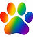 Rainbow paw symbol so that customers know this is the healing animal art section
