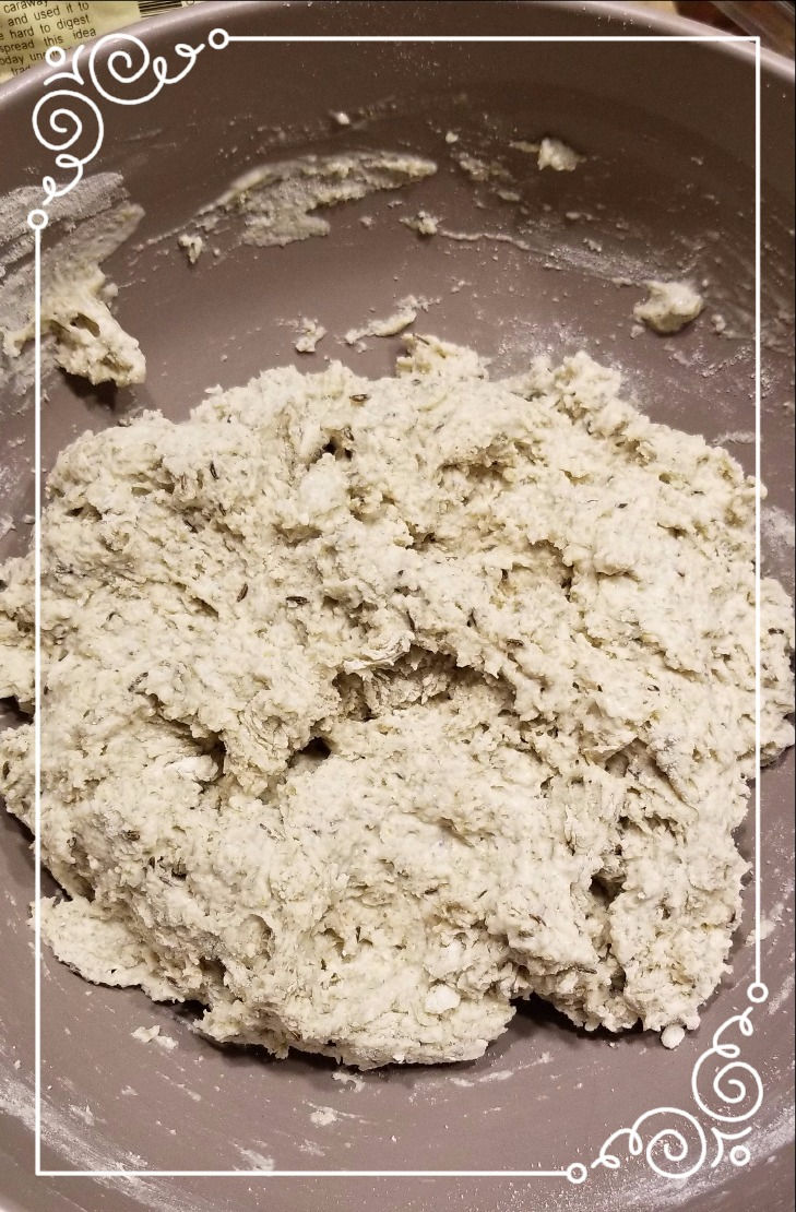 bread dough before the rise