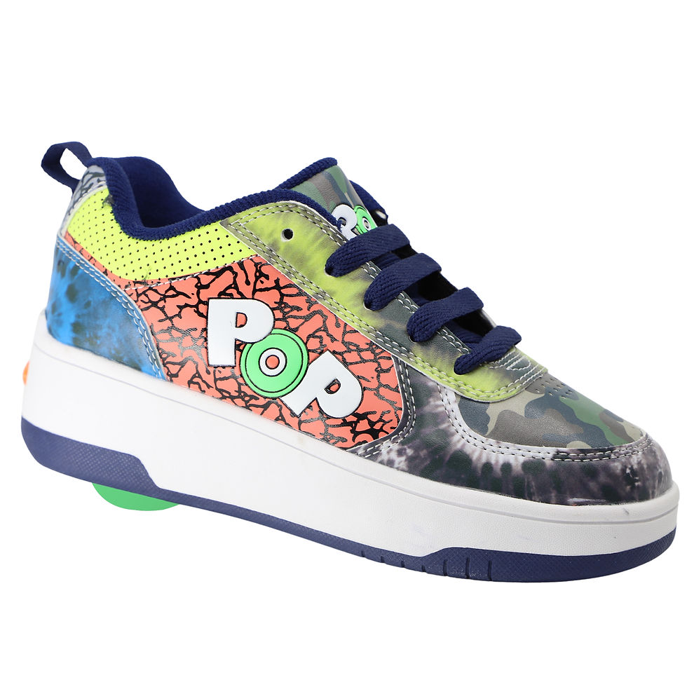 Thumbnail: HEELYS STRIVE BOYS BLUE/ORANGE/YELLOW/CAMO SMOOTH PU