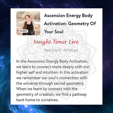 Shannon Sullivan Ascension Energy Body Insight Timer Live Sacred Geometry