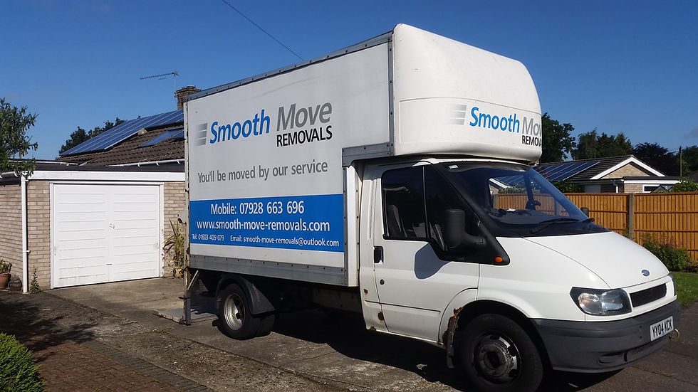 norwich removals van parked in driveway