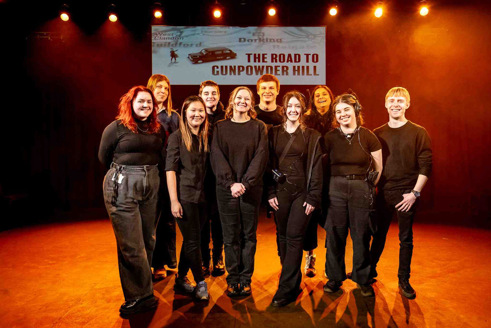 A production photo of the crew