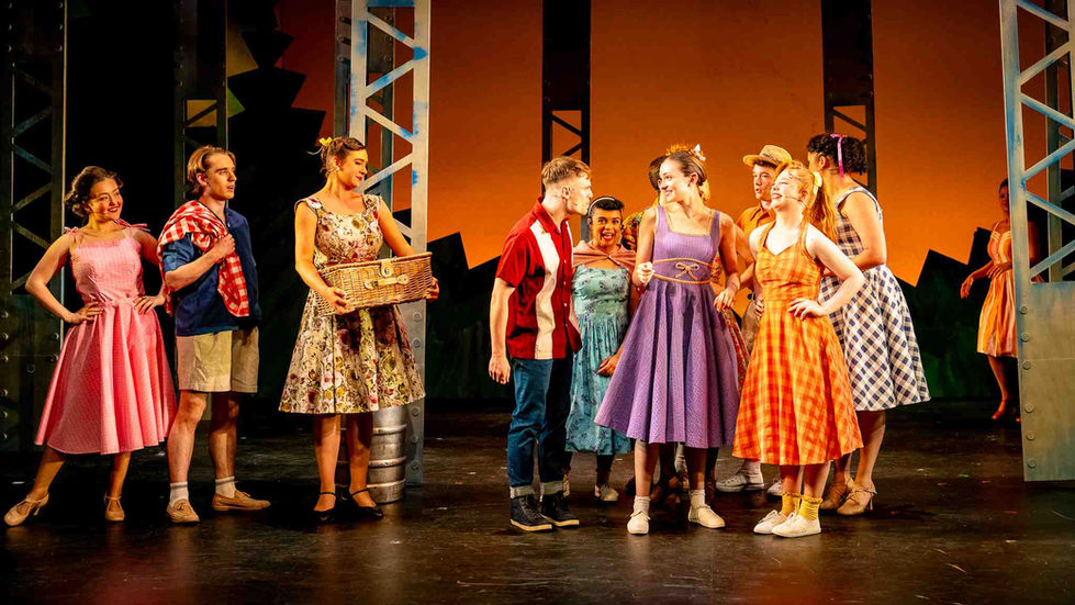 A production photo of the ensemble at a picnic