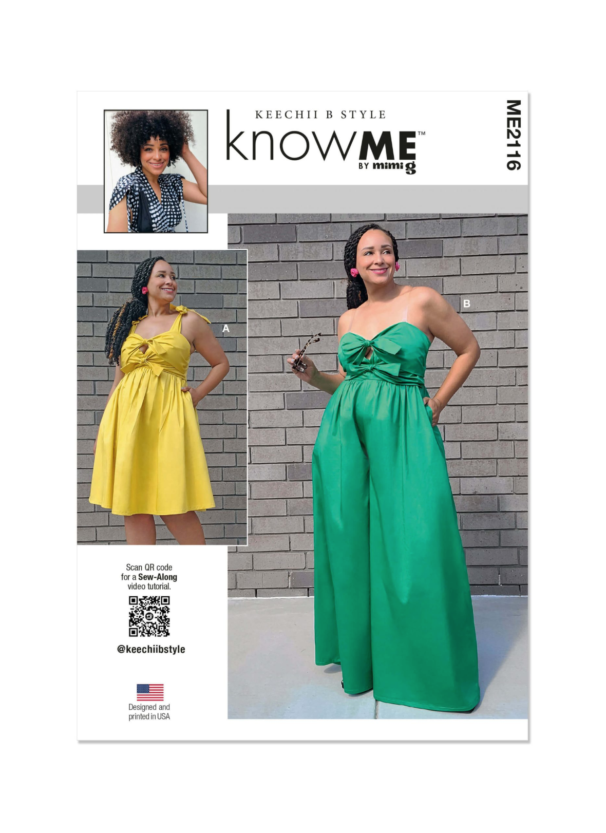 Know Me Sewing Pattern ME2116 Misses’ Dress and Jumpsuit by Keechii B Style