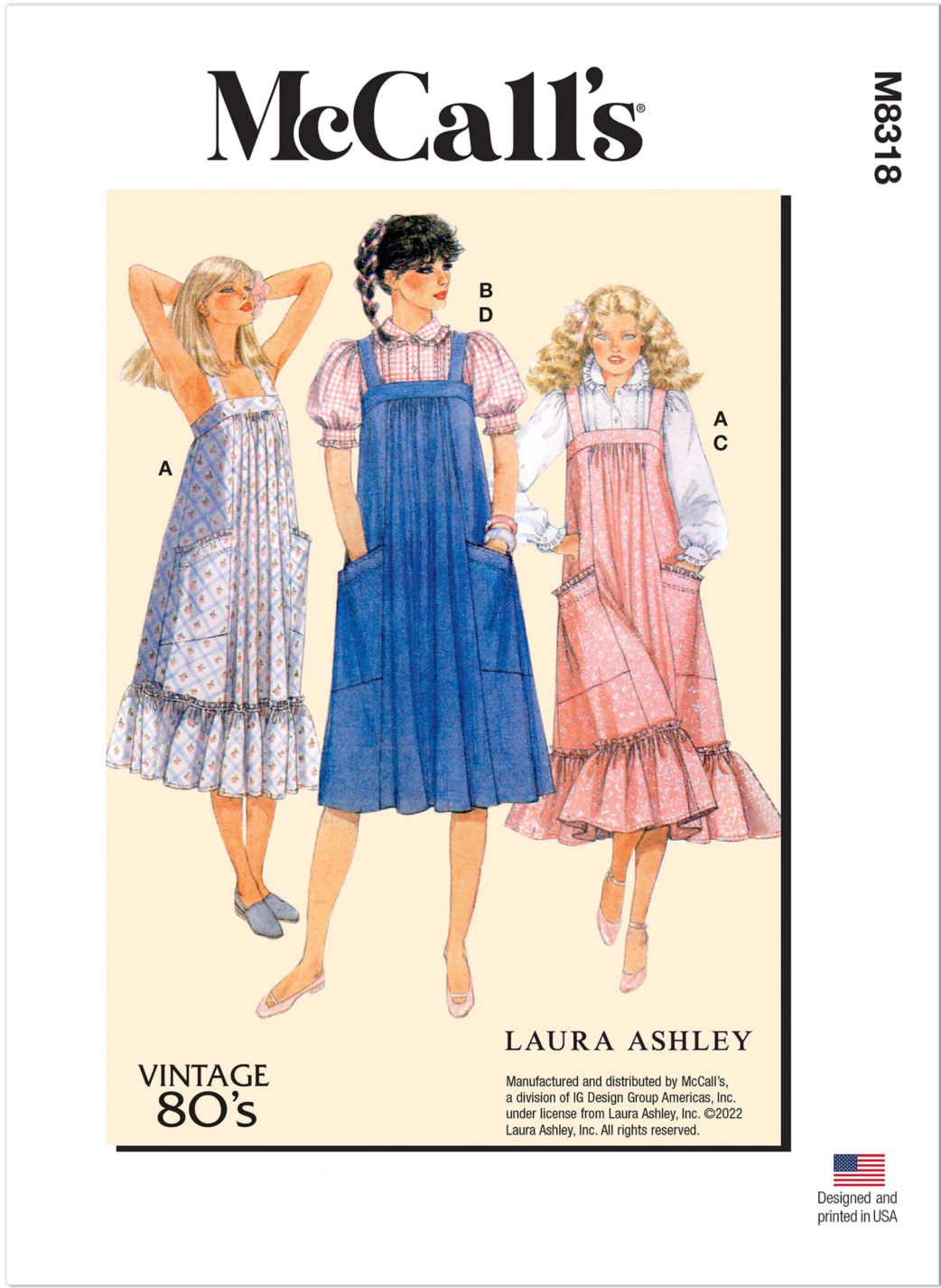 McCall’s Pattern M8318 Misses’ Dresses and Blouses by Laura Ashley