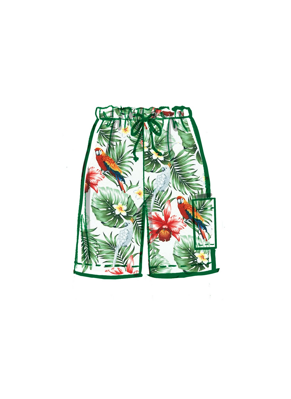 Thumbnail: sketch 2 McCall’s Pattern M8486 Men’s Shirts and Shorts