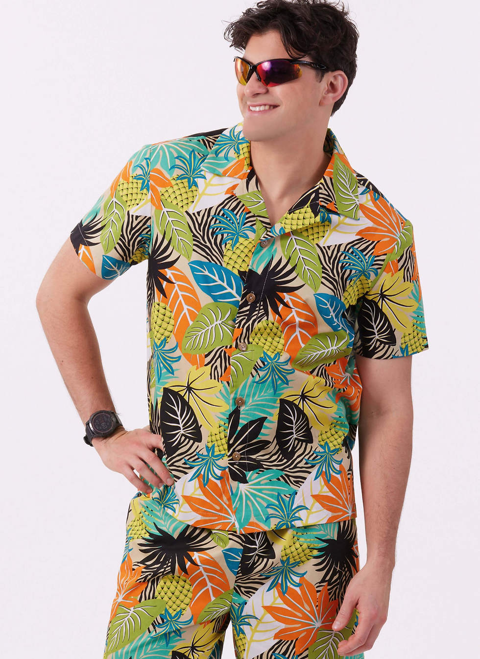 Thumbnail: model 1 McCall’s Pattern M8486 Men’s Shirts and Shorts