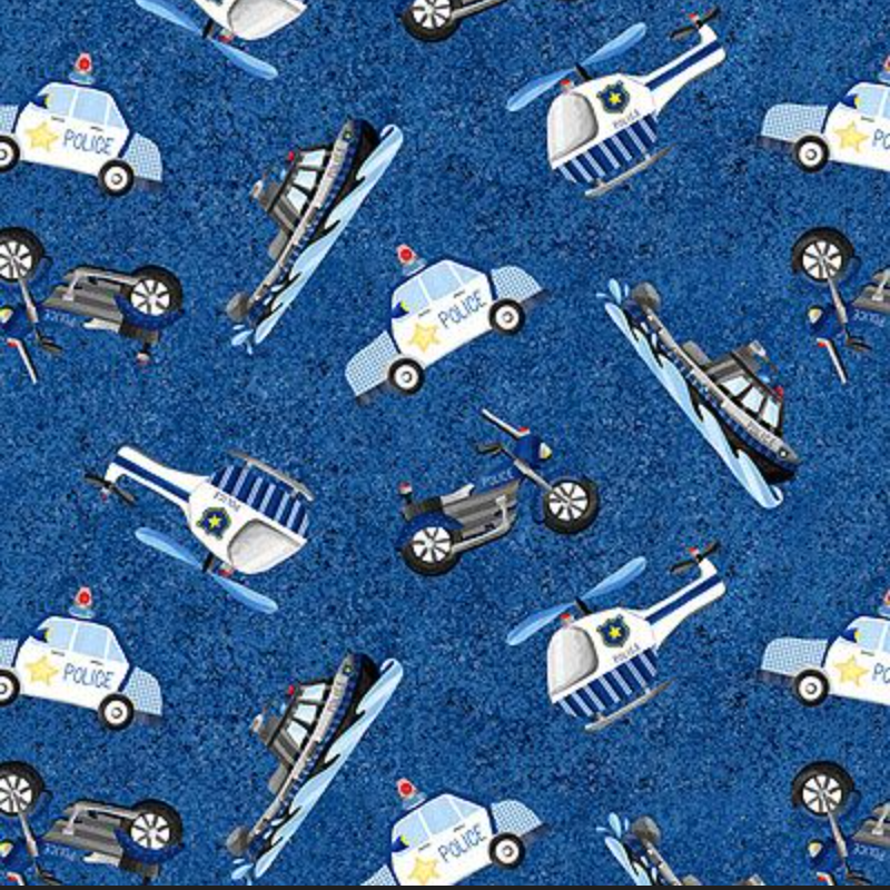 police cars, boats and helicopters