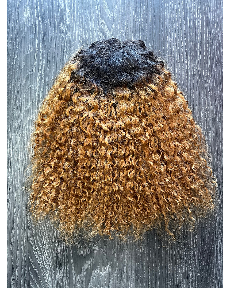 Thumbnail: #1B/27 Curly 13x4 Front Lace Wig