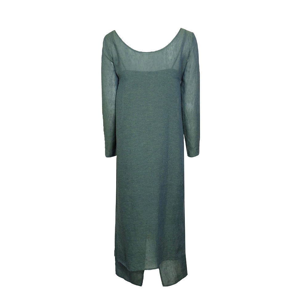 Thumbnail: 90s 'Ferre' Green Linen Dress