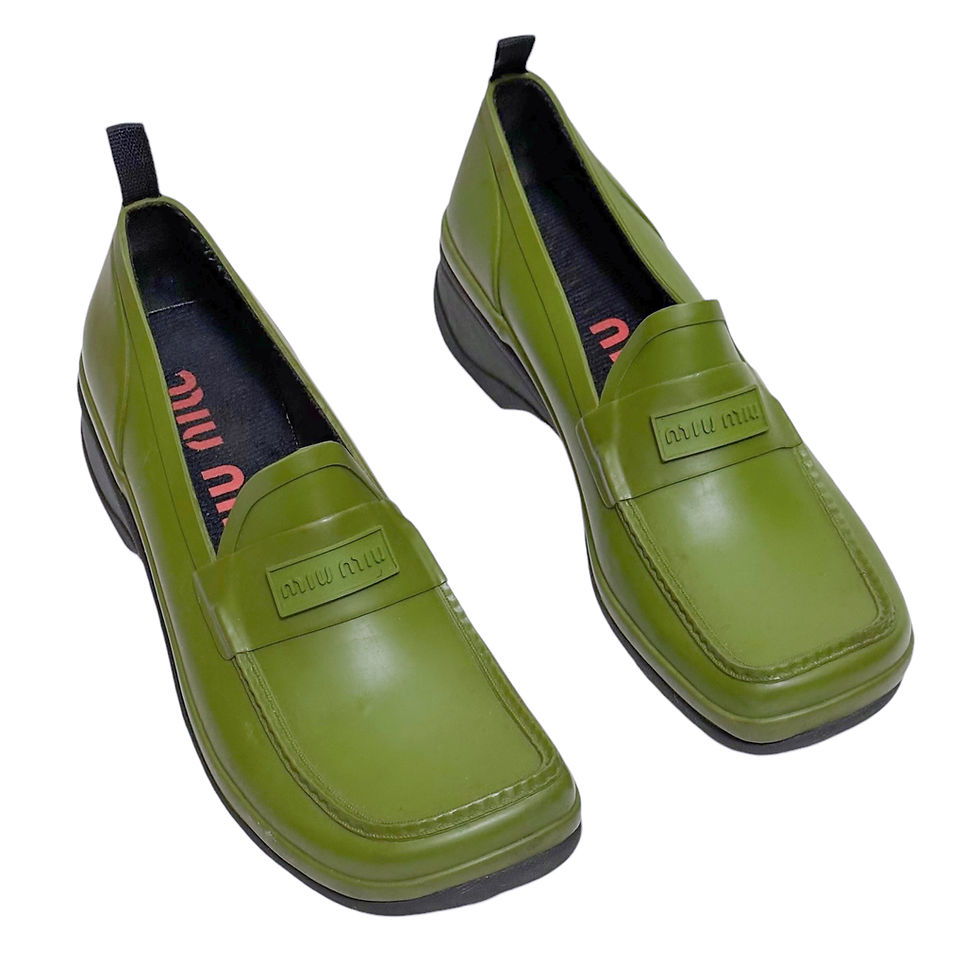 90s 'Miu Miu' Rubber Moccasins