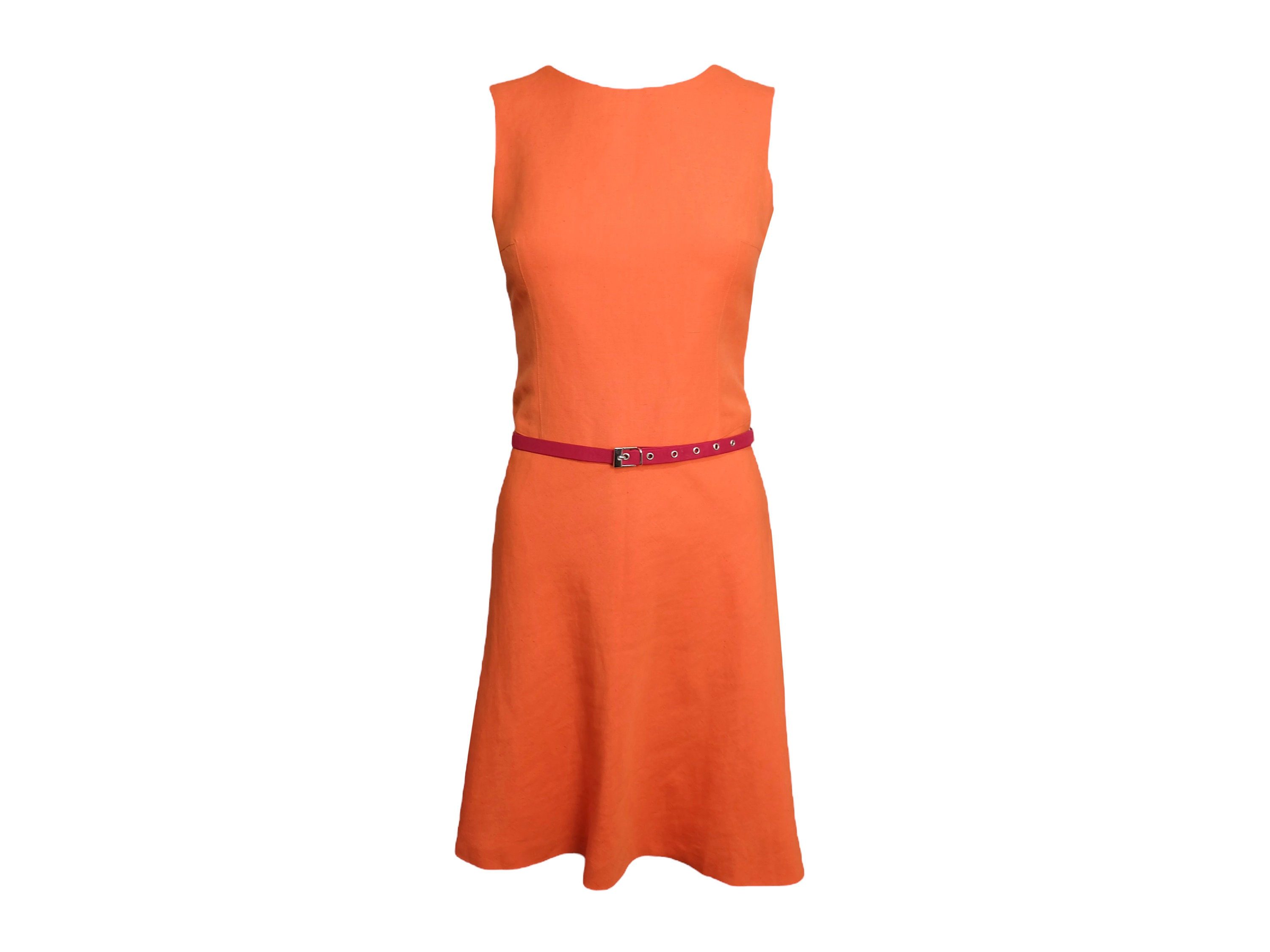 90s 'Ferre' Orange Linen Dress