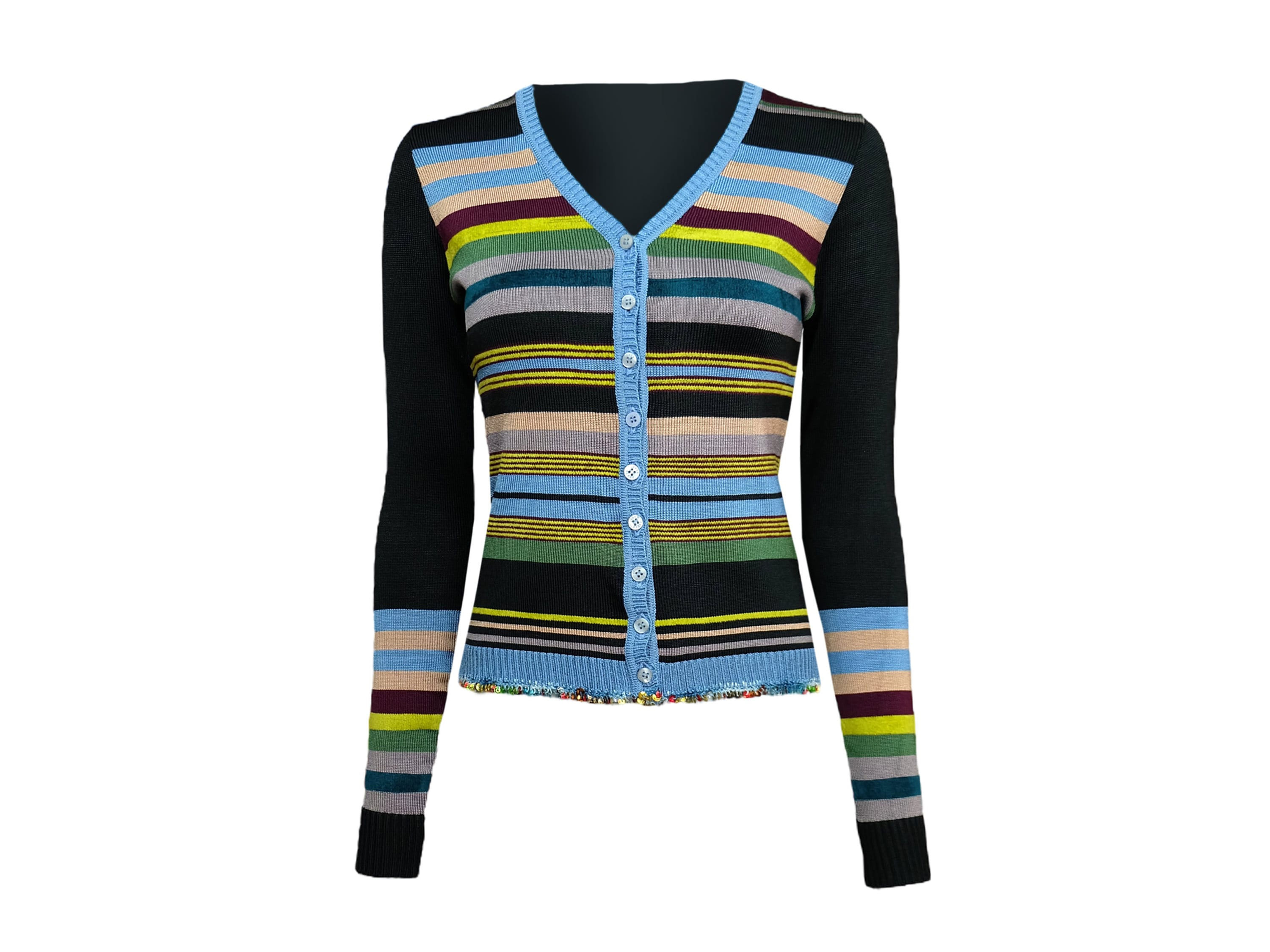 90s 'Kenzo' Striped Cardigan