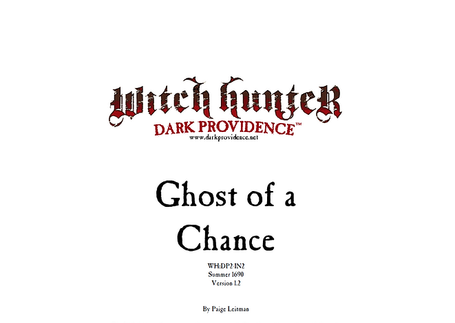 Witch Hunter Dark Providence Ghost of a Chance