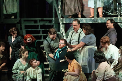 An group photo of the ensemble from the production of Sweeney Todd The Demon Barber of Fleet Street at Encore Theatrical Company, Morristown, Tennessee 2025