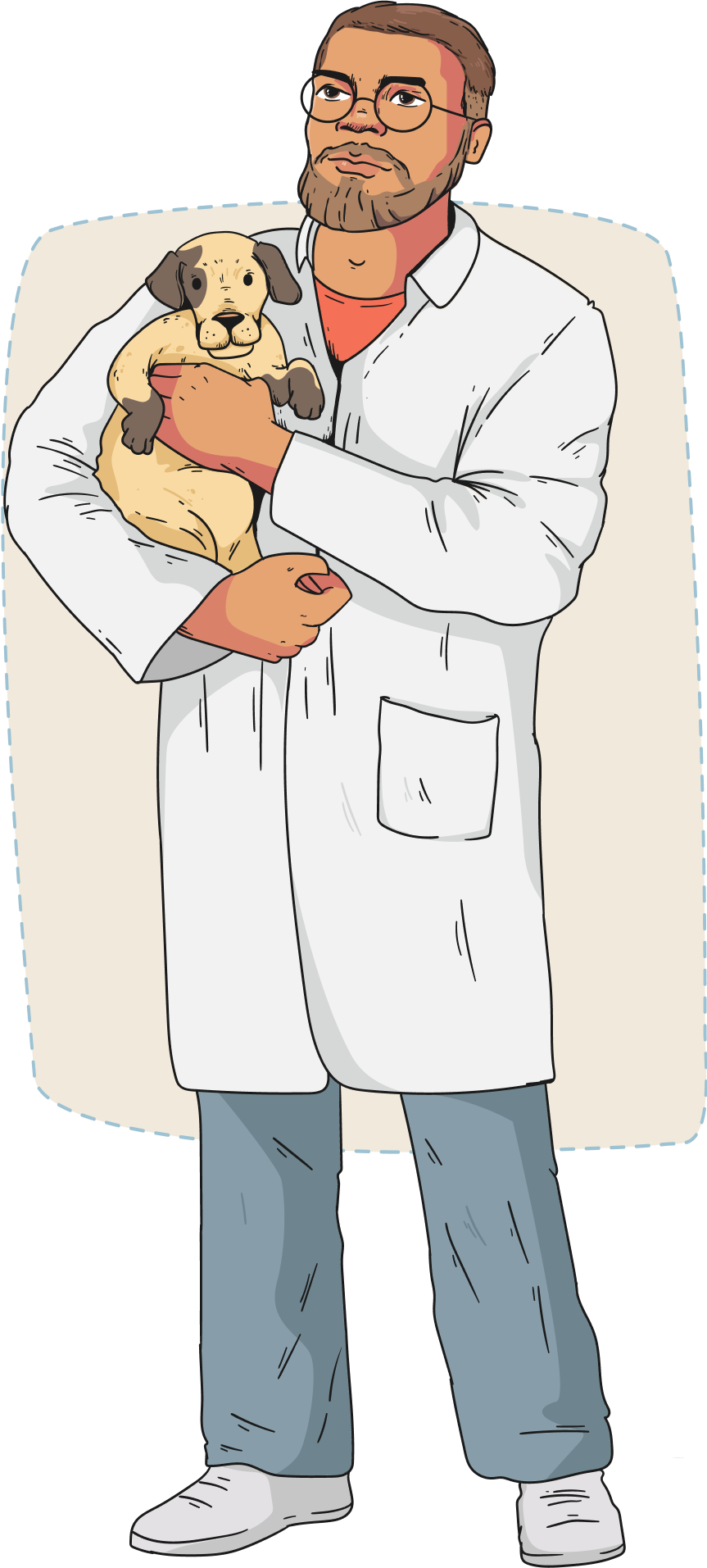 Vet holding puppy, PetCliniq