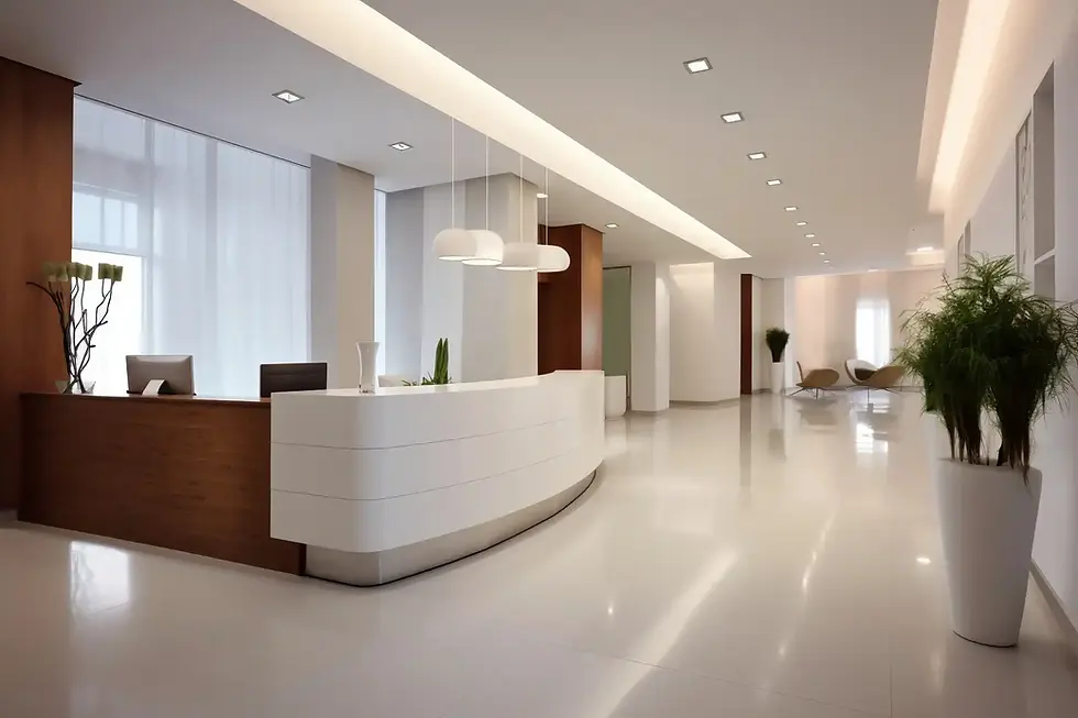Modern medical clinic reception area