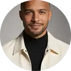 Smiling man with a beard