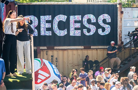 Crowds gather at Recess Chicago during the Chicago Fire Soccer Celebration FIFA World Cup 2026 watch party featuring fan activations and match viewing experiences