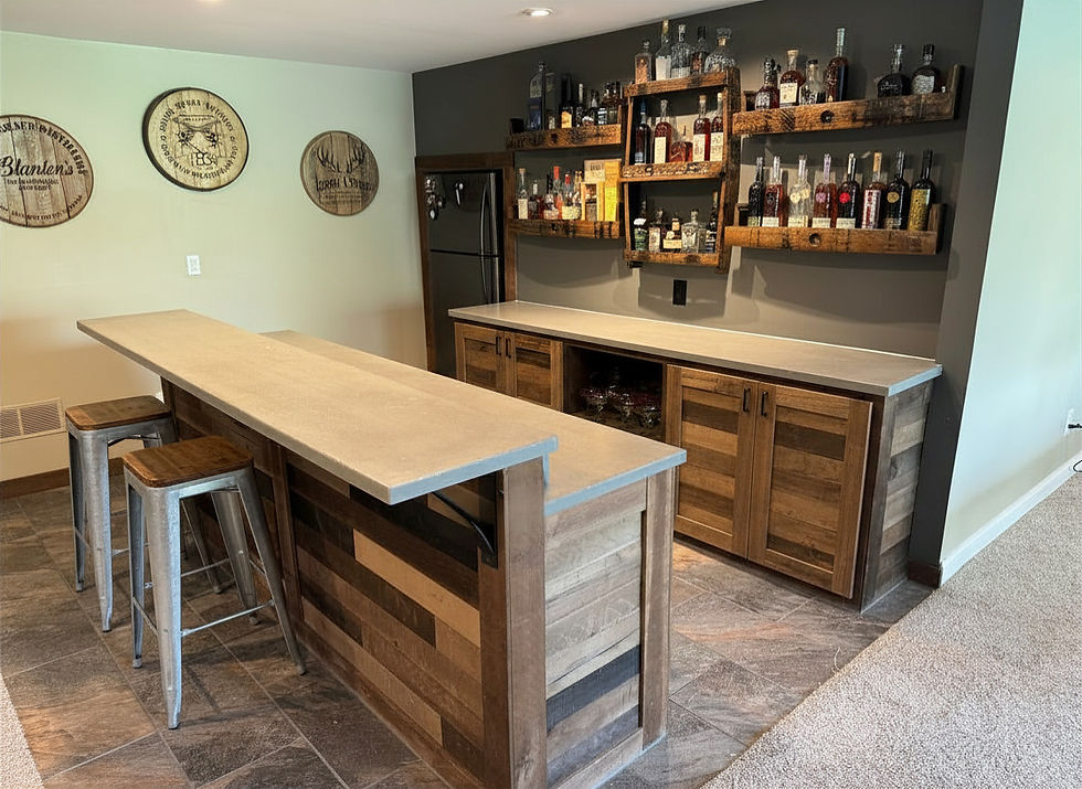 Warm gray concrete bar top