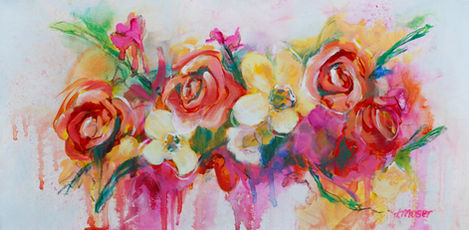 flowers, acrylic