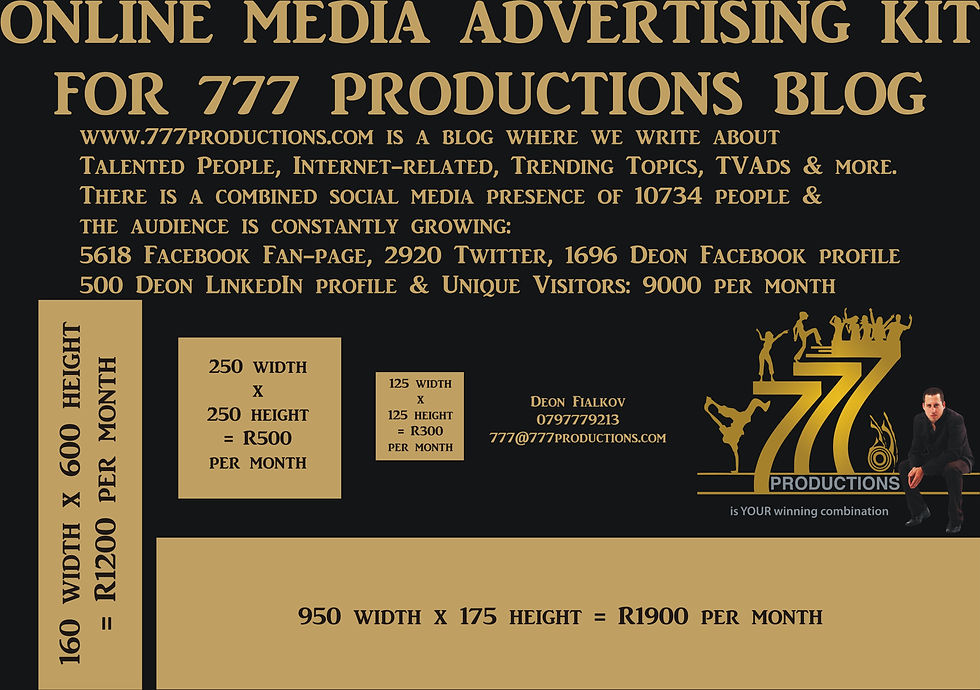 Design work for 777 Productions