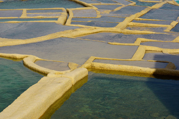 Salt Pans near Xwejni Battery in Gozo Island of Malta