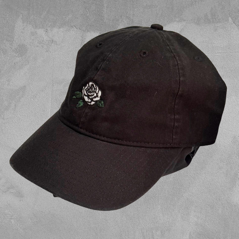 Thumbnail: Hat - GVF Baseball Cap, Black w/White Rose
