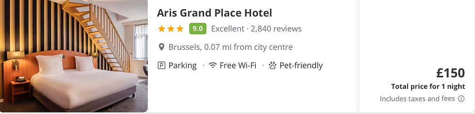 For travellers arriving on a Eurostar Snap deal, this hotel near Grand Place keeps everything walkable, stylish and surprisingly affordable, find it on Lastminute.com