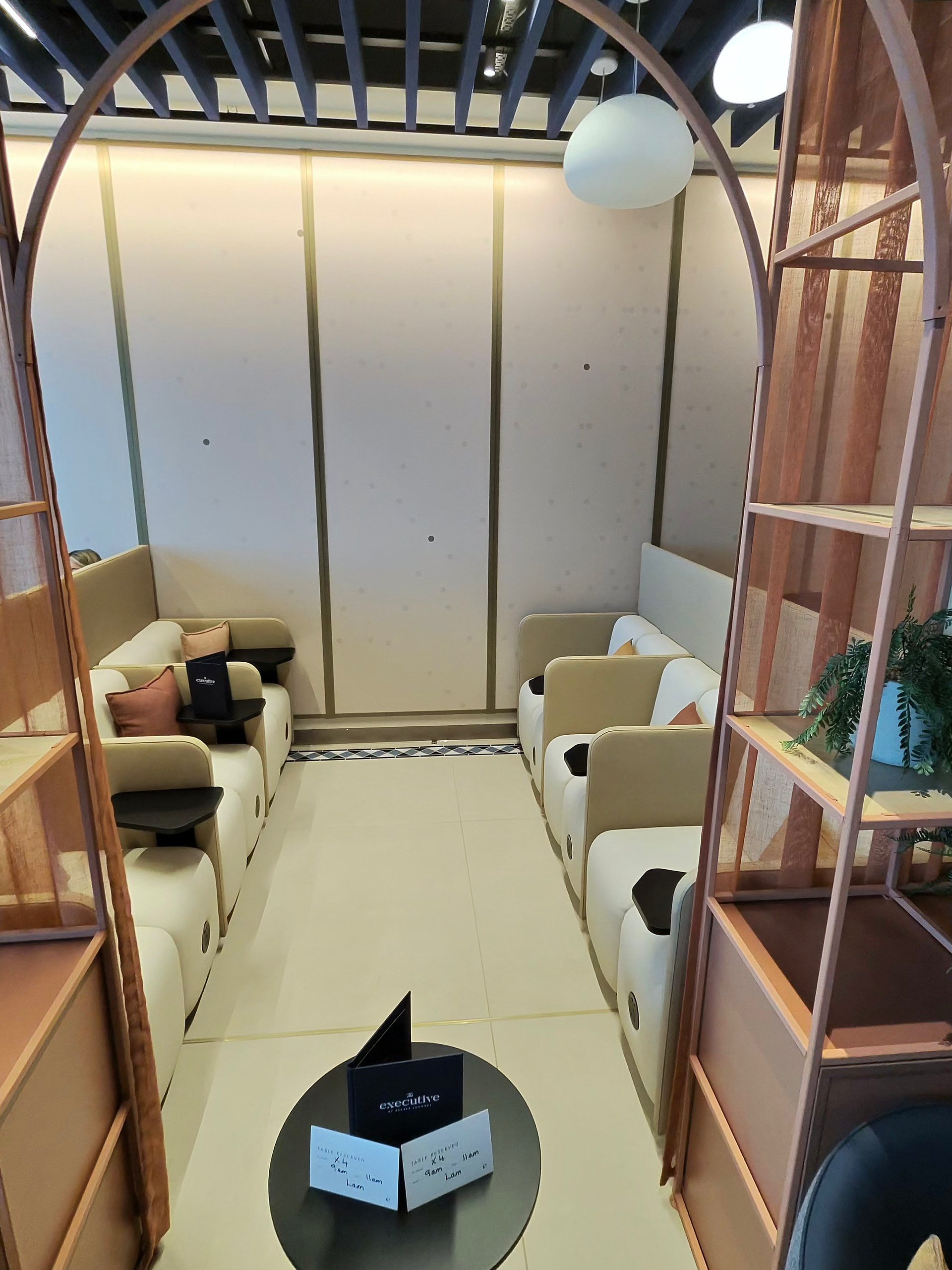 seating area at The Executive Lounge Manchester Airport Terminal Two