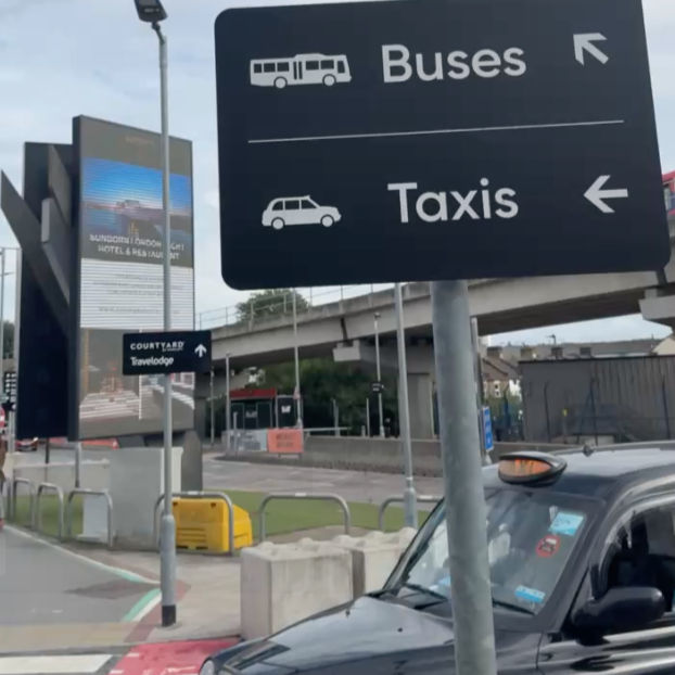 London City Airport taxi rank outside the terminal