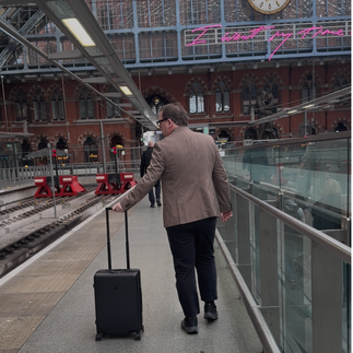 LEVEL8 carry-on suitcase onboard Eurostar showing generous luggage allowance