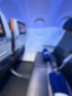 JetBlue A321neo Economy cabin with Even More Space seats onboard flight from London to New York JFK.