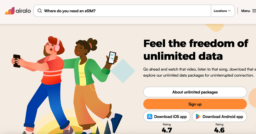 Airalo travel eSim's