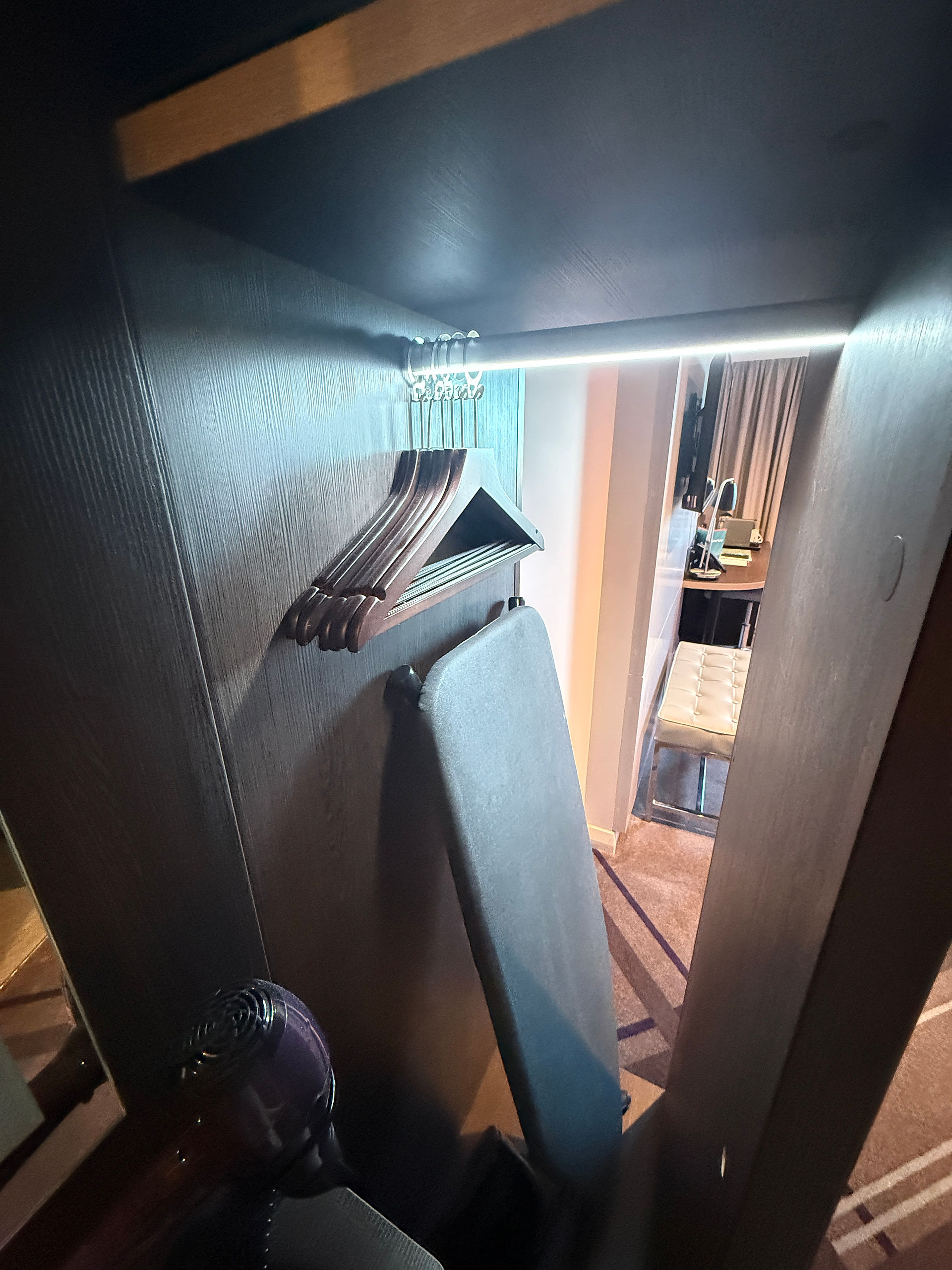 Premier Inn Plus room Gatwick North coffee machine mini fridge and extras