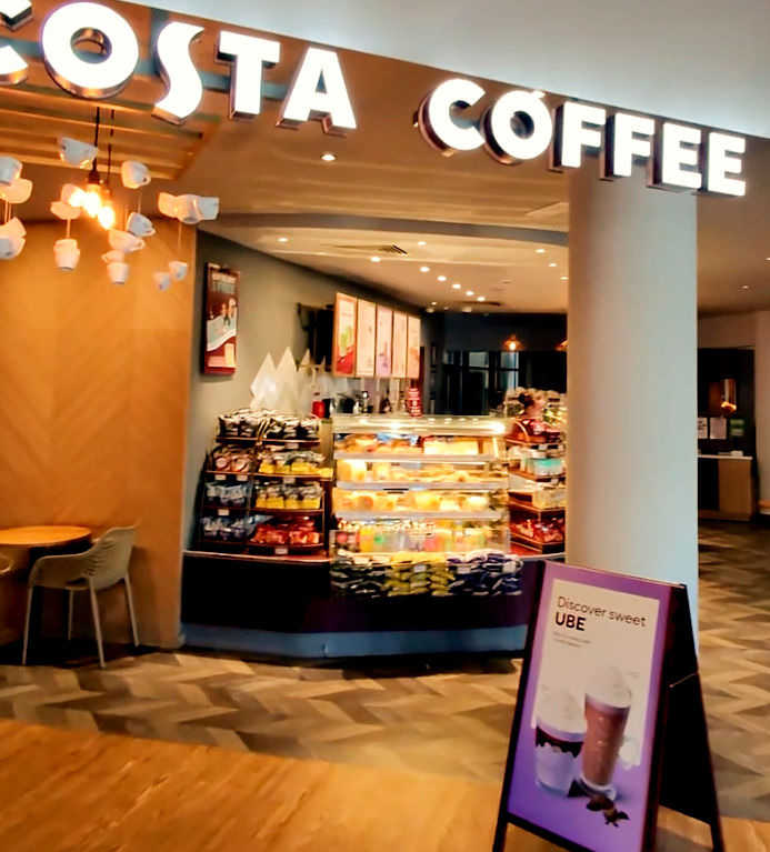 Costa Coffee inside Premier Inn Gatwick North hotel food and drink option