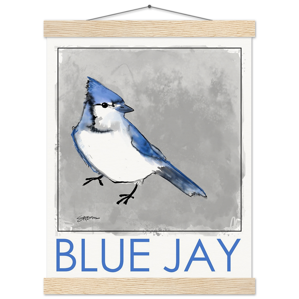 Thumbnail: Bird art posters feature original drawings of beautiful birds.