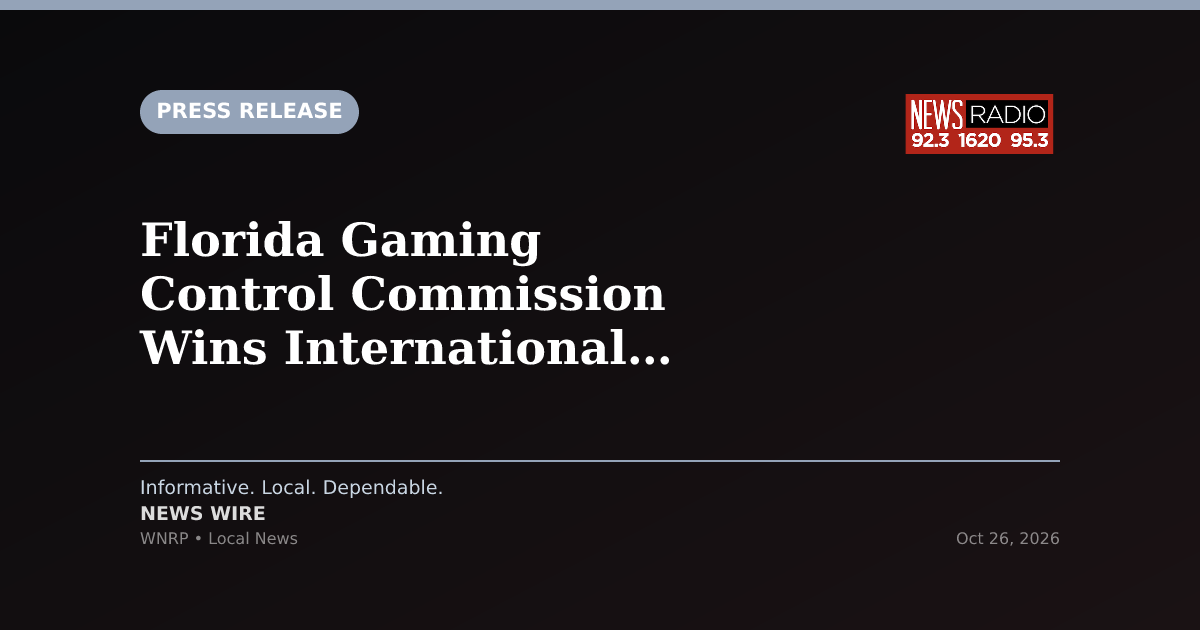 Florida Gaming Control Commission Wins International Regulatory Excellence Award