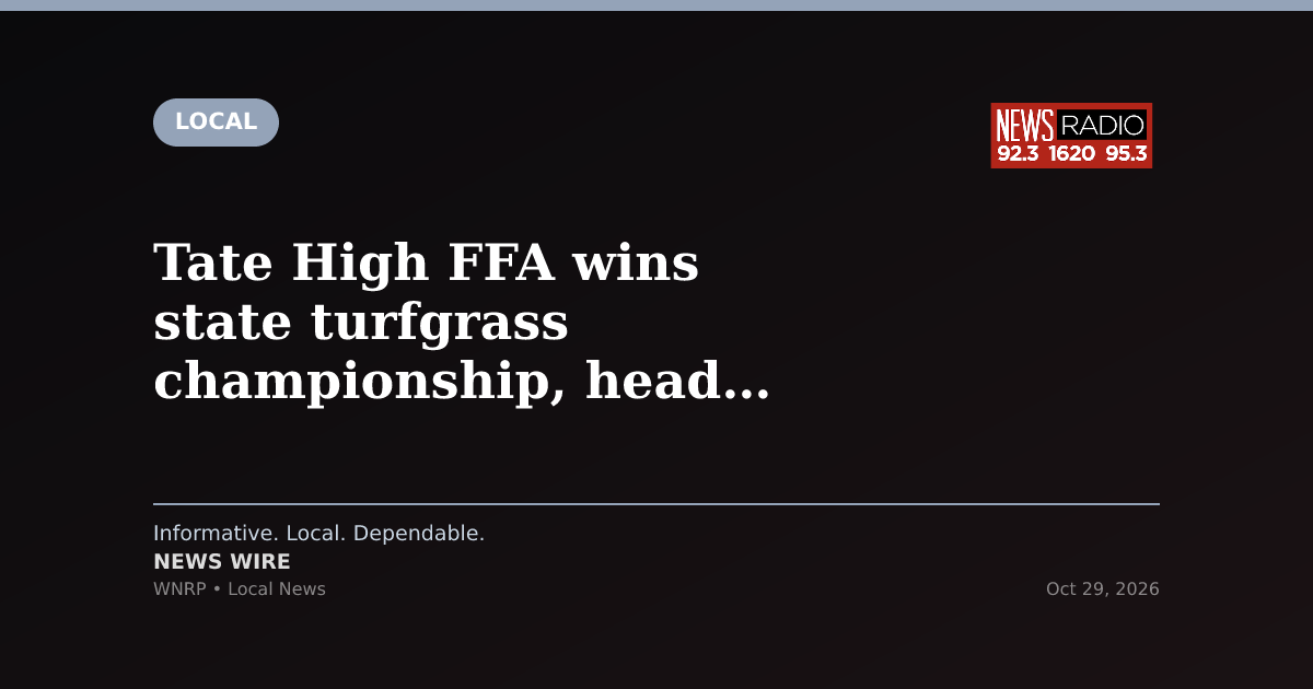 Tate High FFA wins state turfgrass championship, heads to nationals