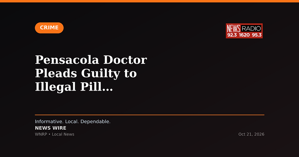 Pensacola Doctor Pleads Guilty to Illegal Pill Prescriptions