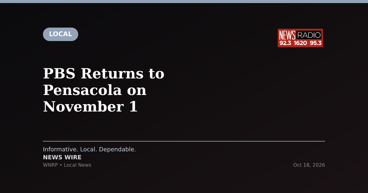 PBS Returns to Pensacola on November 1